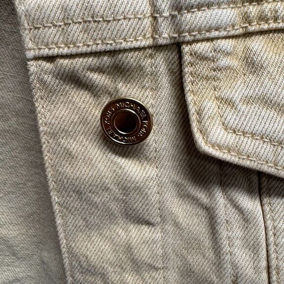 Michael Michael Kors Women's Khaki Denim Trucker Jacket Size Medium New Tags - Picture 11 of 14